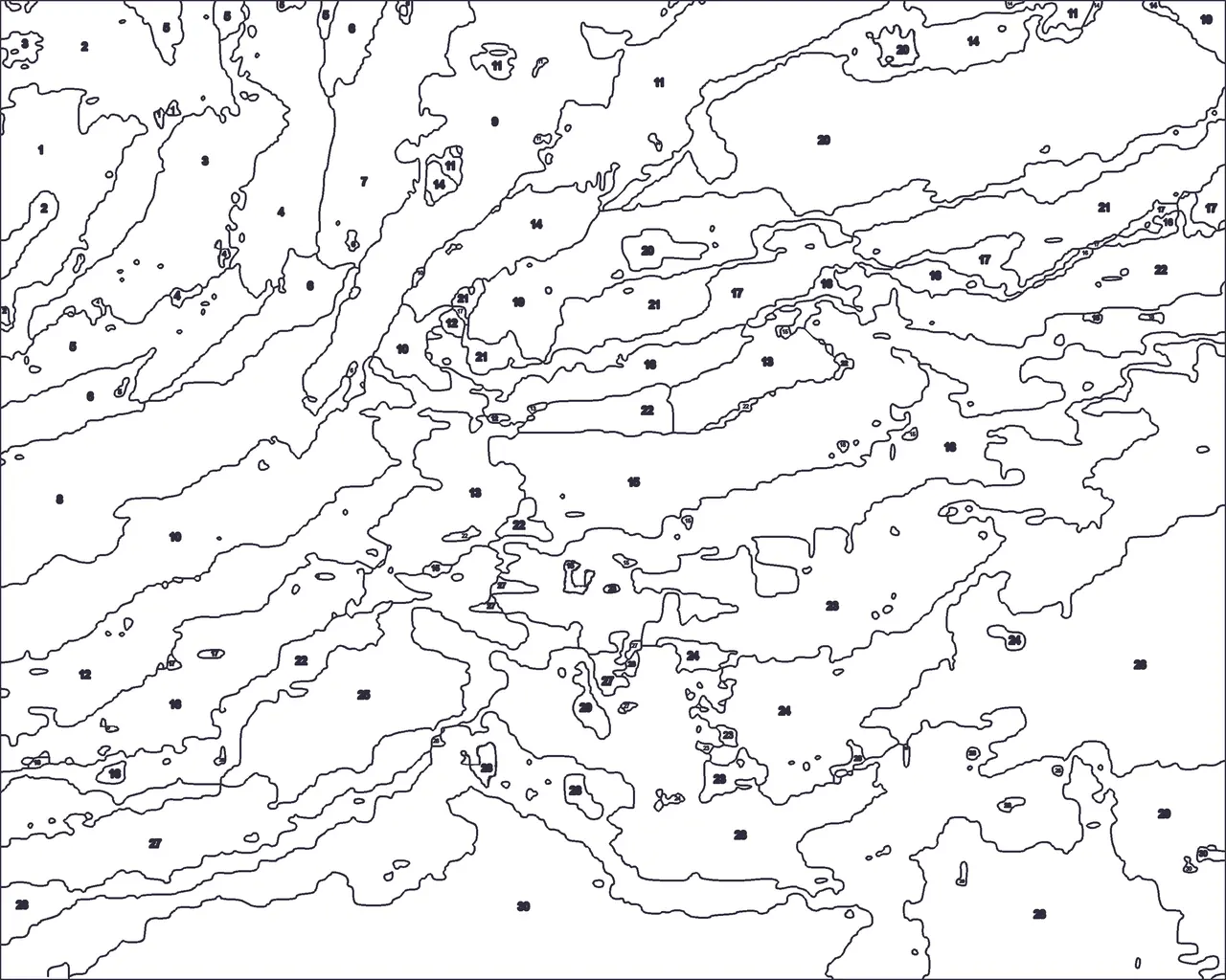 the numbered outline page from the abstract sunset colour by number kit